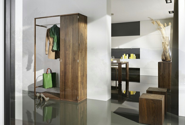 Diseño interior italiano-muebles pasillo de la ropa estante de madera