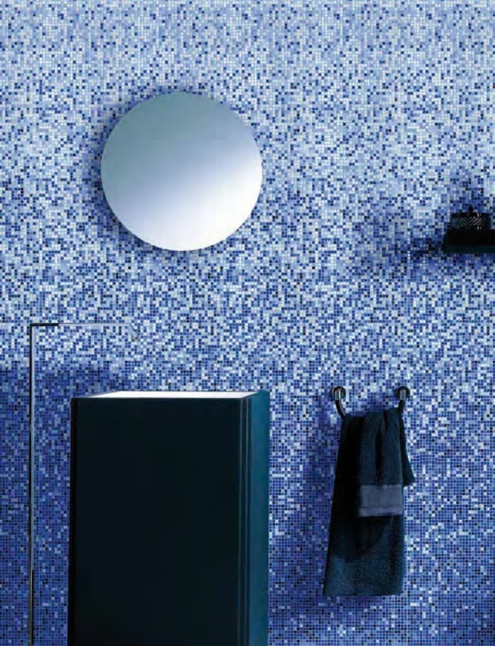 Italiano de forma de baldosa mosaico azul