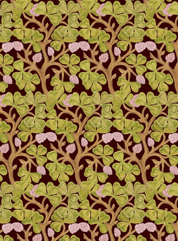 Art Nouveau - ukrasi-predlošci - cvjetni-za-žene - zelene i ružičaste