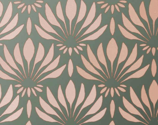 Art Nouveau - ukrasi - predlošci - zeleni i cvjetovi - na zidu