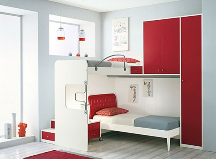 Ιδέες-με-κόκκινο-ντουλάπι δωμάτιο Νέων