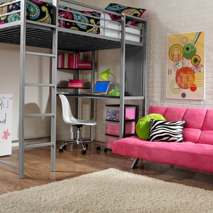 soba za mlade s krevetom na kat-u-sive boje