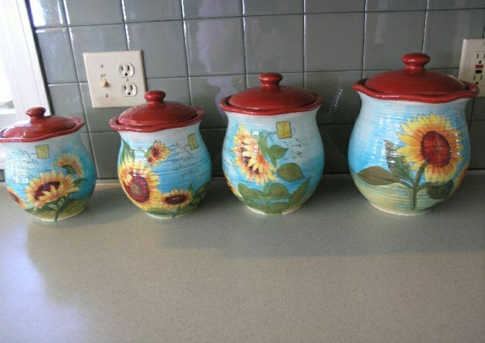 Kuhinja dekor pribor za jelo keramika suncokreta stilu ukras zemlja