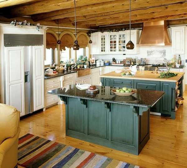 Kuhinja dizajn-sa-namještaj-in-vintage stilu drvene kuhinje otoka