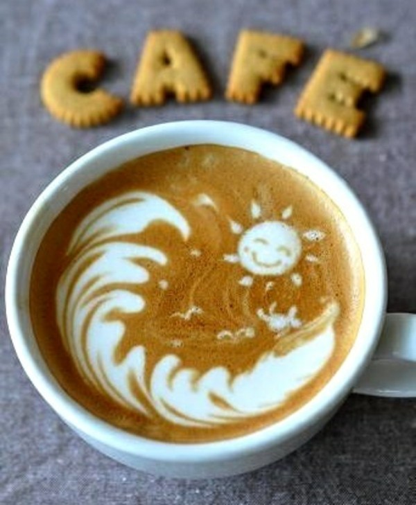 A kávéscsésze kávé-art ötlet