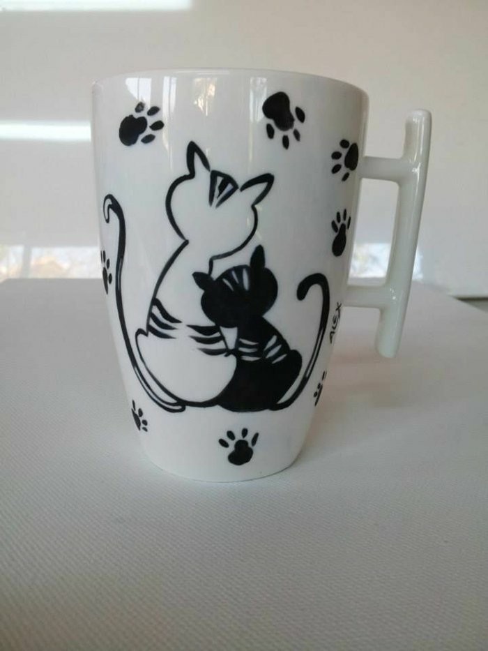 Кафе чаша с представяне симпатична-Cat