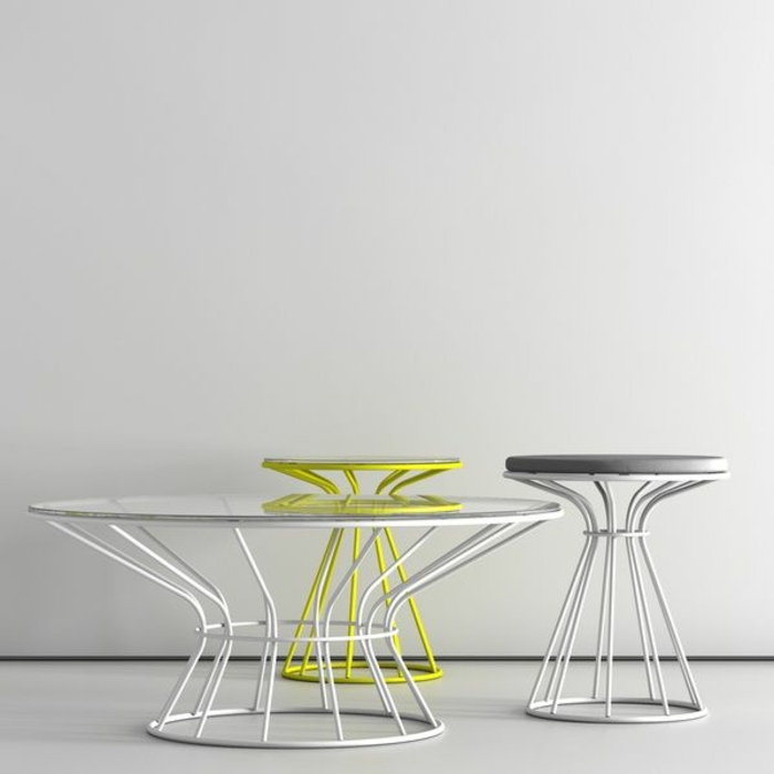 estructura metálica mesa de café taburete de diseño creativo