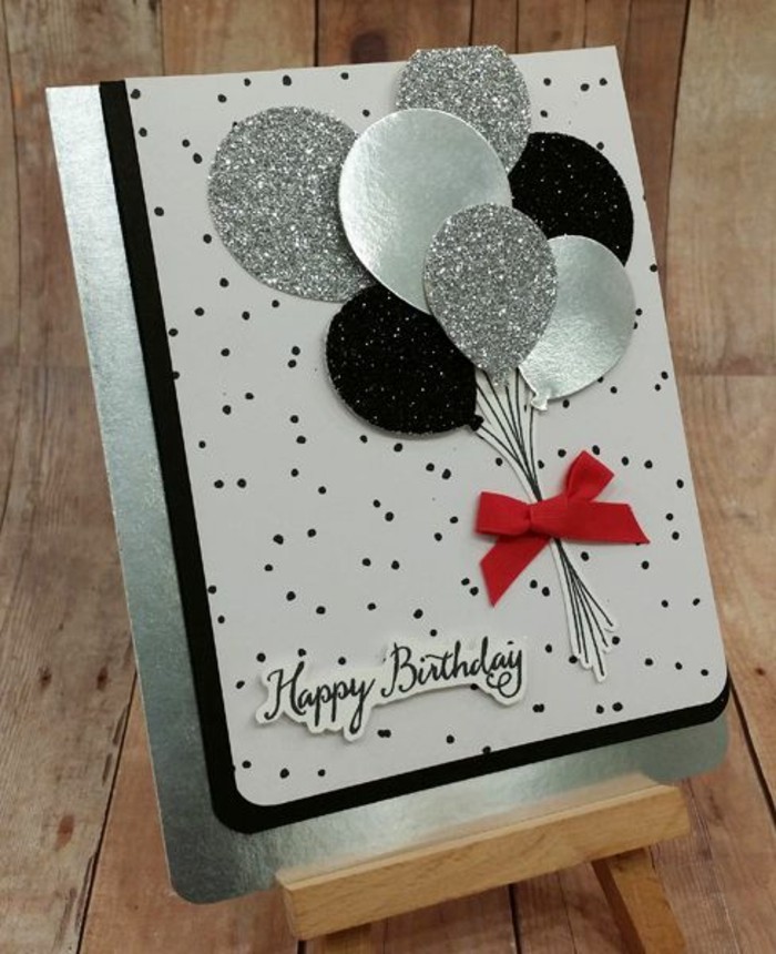 Kartica za-rođendan-ideja-za-sebe-make-srebrna sjaja baloni