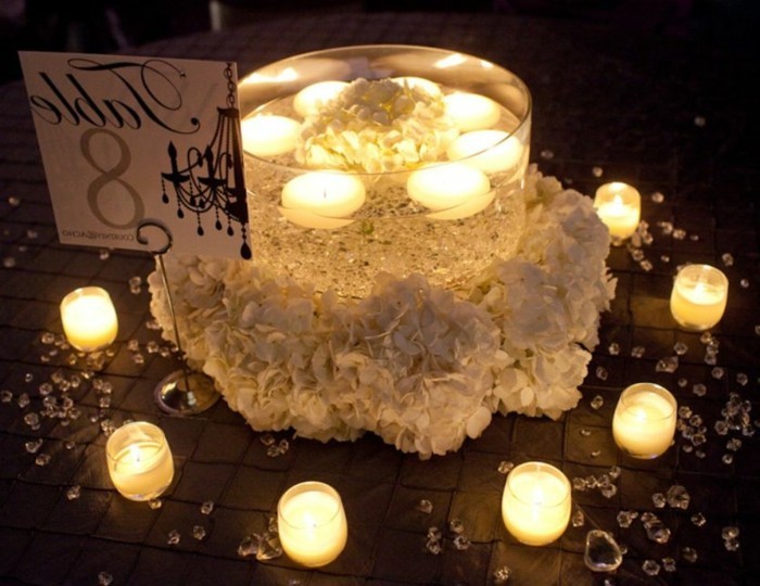 tabla de decoración de velas-de-la-boda