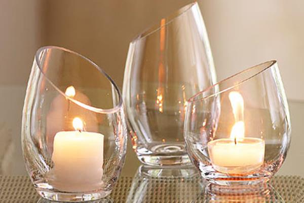 Kynttilät-in-lasit koristelu ajatus-to-home