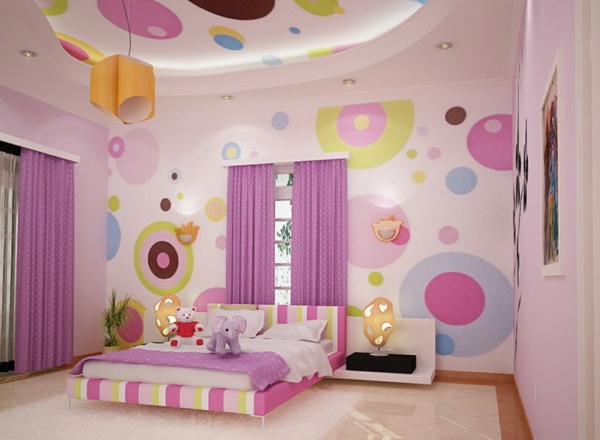 -Nursery غرفة نوم في الوردي والأرجواني الأصلية فكرة