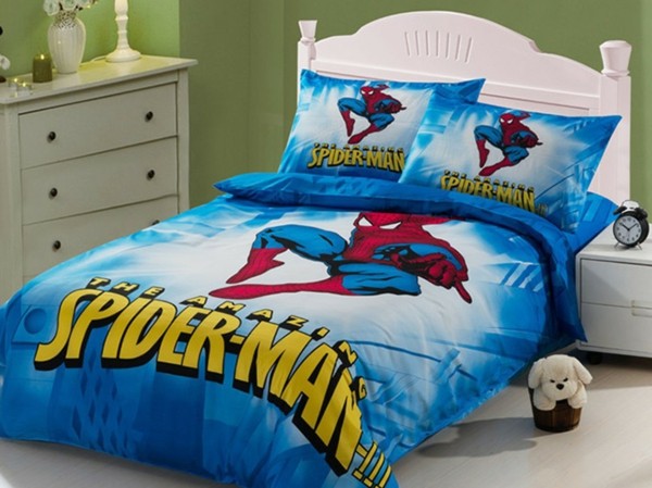 Lastenhuoneen Spiderman Vuodevaatteet Blue - Superhero Movie Bedding