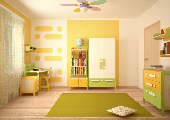 Nursery keltainen-A-moderni-muotoilu