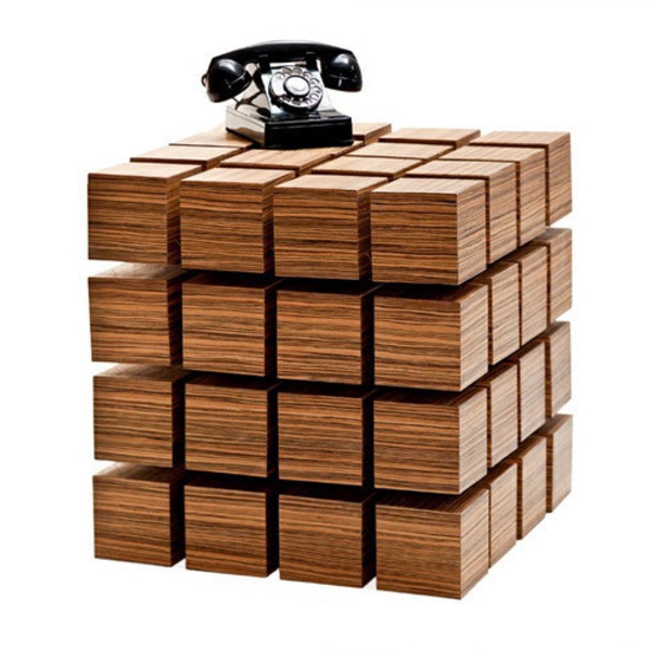 Cube-от-дърво маса дизайн идея-пеи
