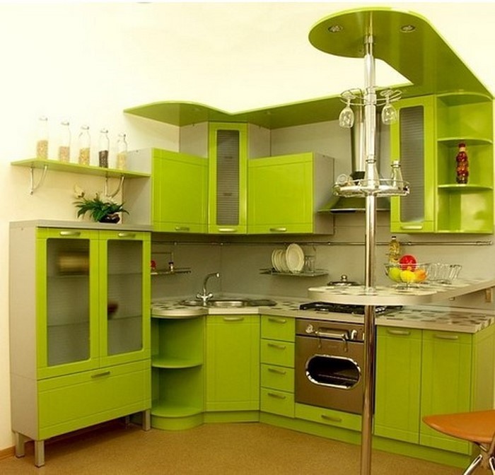 مطبخ في الأخضر واحد في مذهلة الجهاز
