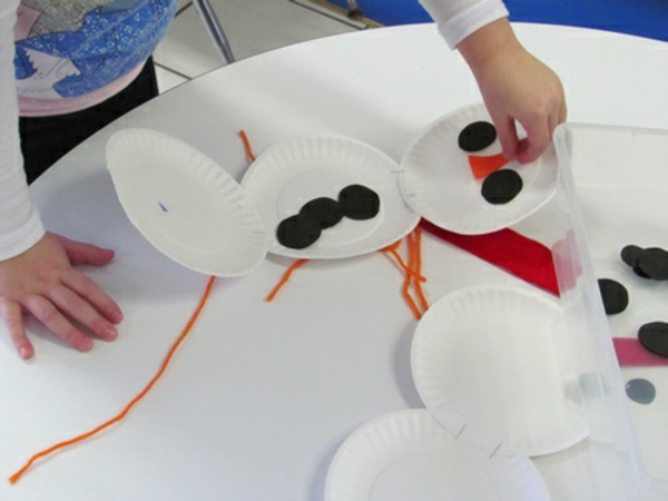 ideas de manualidades para jardín de infantes - muñeco de nieve