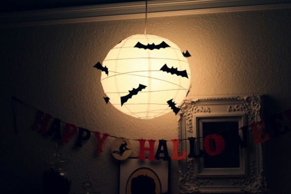 Lampa-s-šišmiši deco ideja Halloween