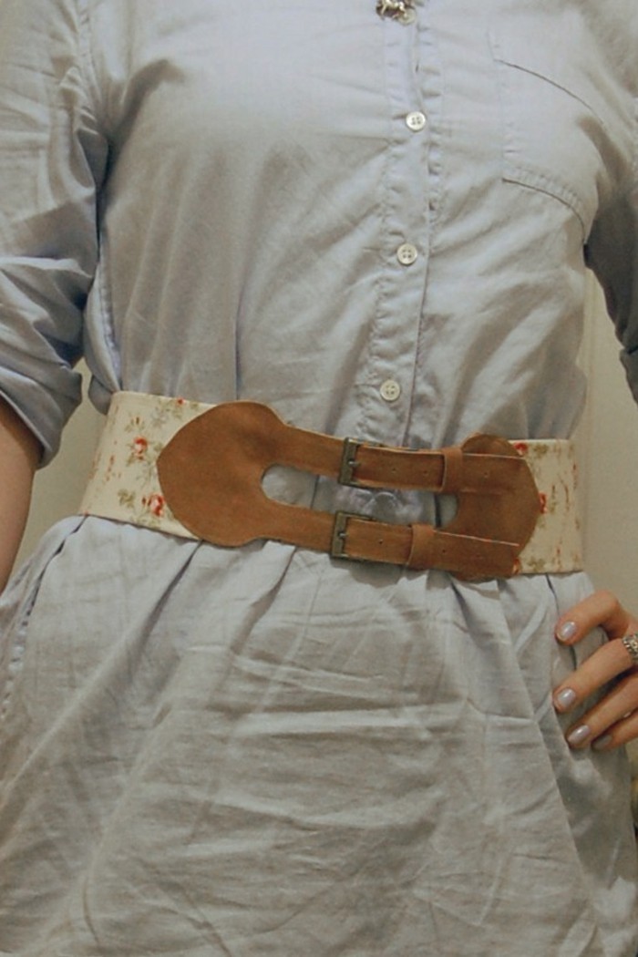 Cinturón de cuero-usted mismo-hacer-de-dos-piezas de bricolaje-costura