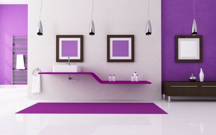 Purple спалня с лилави квадрати