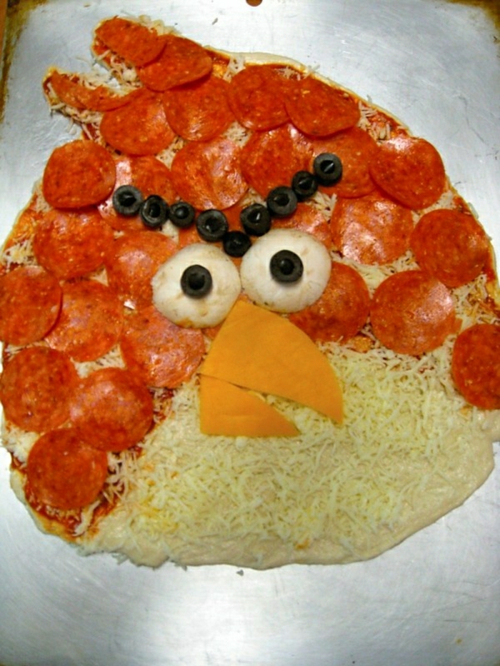 Funny Kids Syntymäpäivä Essen-Dee-Angry-Birds-mini pizza