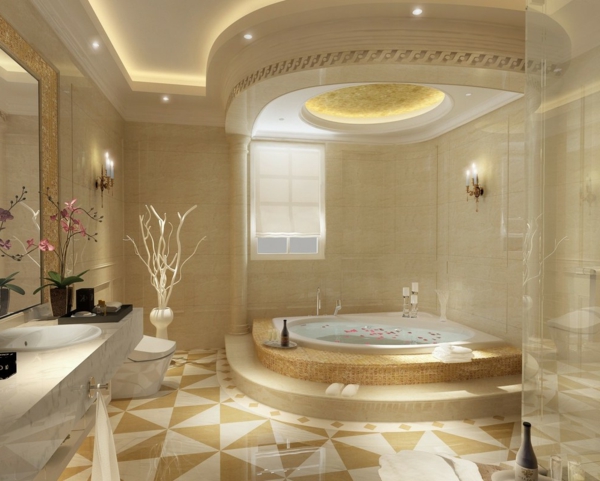 Luksuzni dizajn dizajn ultra-super-interijera u kupaonici plafonjere