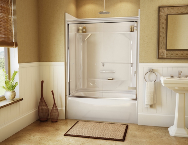 nuevo diseño de lujo baño con puerta y ducha
