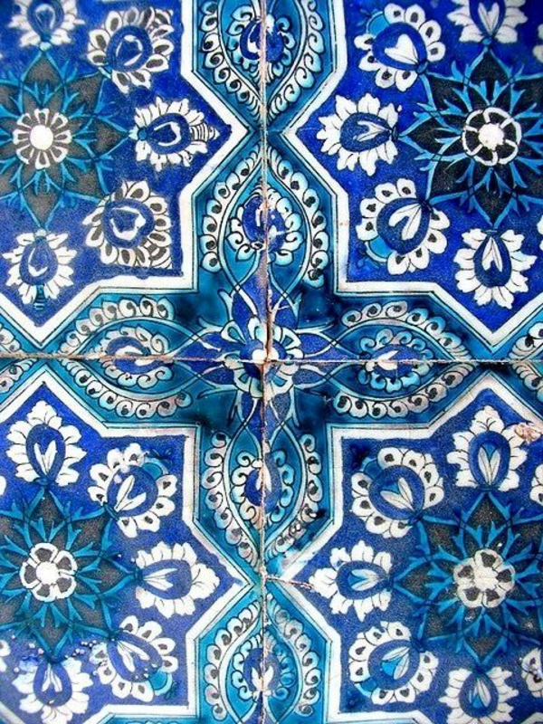 Marokkói stílusú csempe-kék-zöld díszek
