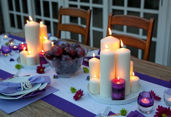 Mediterrán dekoráció lila gyümölcsök