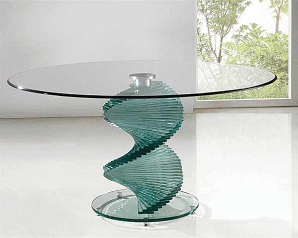 Modern üveg dohányzóasztal-egy-csavar