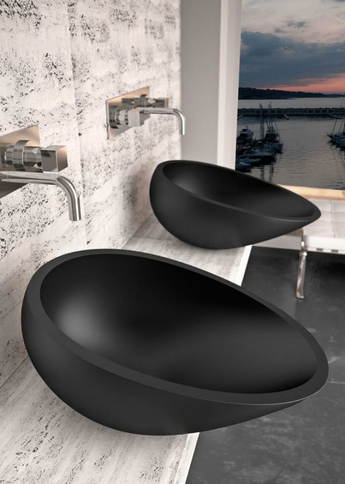 Suvremeni umivaonik - crno-s originalnim dizajnom