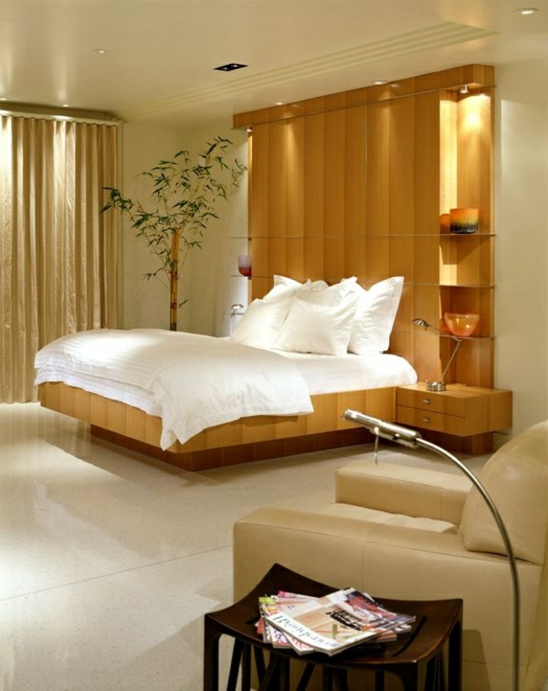 Светло кафява цветова схема в спалнята - творческа идея за луксозен табла