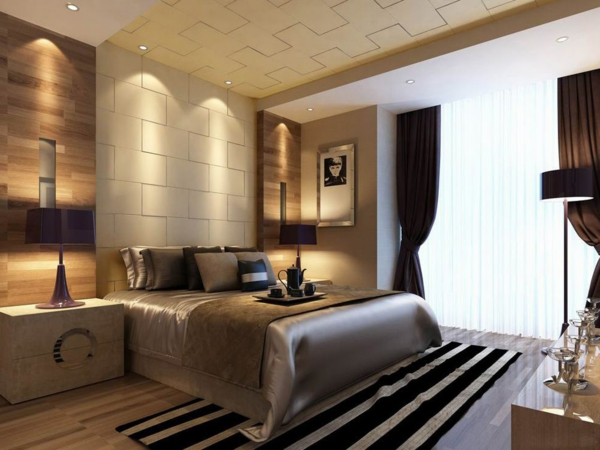 Moderna spavaća soba dizajn-lijepa-tepih-a-cool-rasvjeta