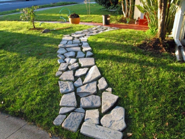 Естествен камък градина път конци-с-камък