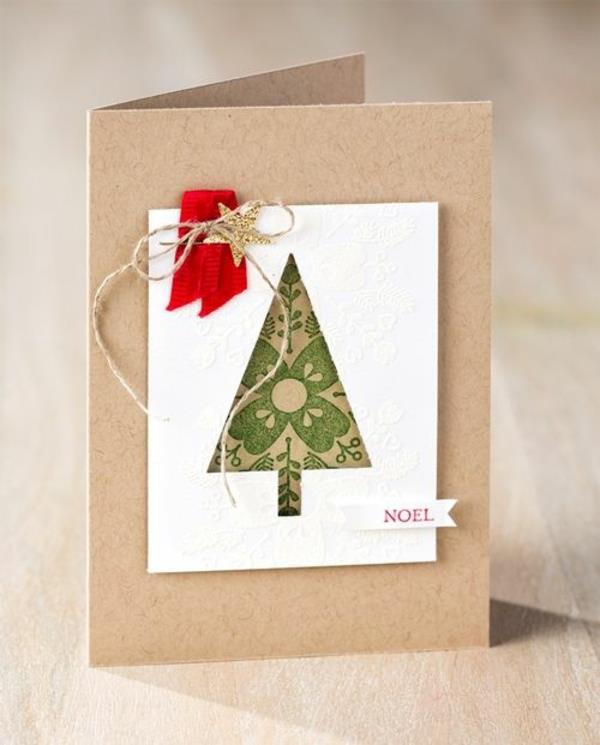 Ideas originales para el diseño de la tarjeta de Navidad con un árbol de Navidad
