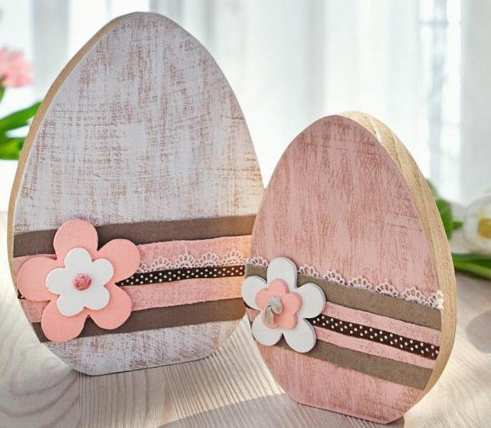 Дървени великденски яйца Великденски декорации с красива украса