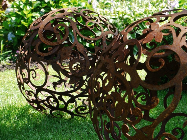 Rust escultura de jardín de diseño bolas