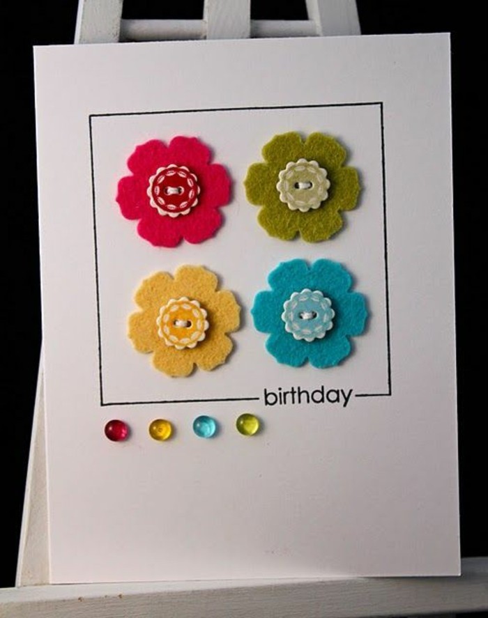 Belle carte d'anniversaire fleurs font yourself-