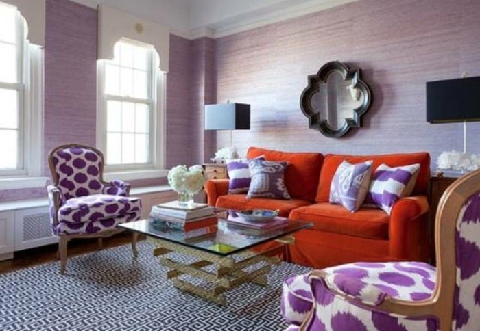 Kaunis makuuhuone ideoita-in-violetti väri