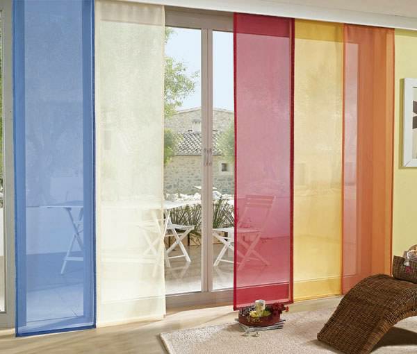 Плъзгащи завеси в цветни цветове - прозрачни - в много части