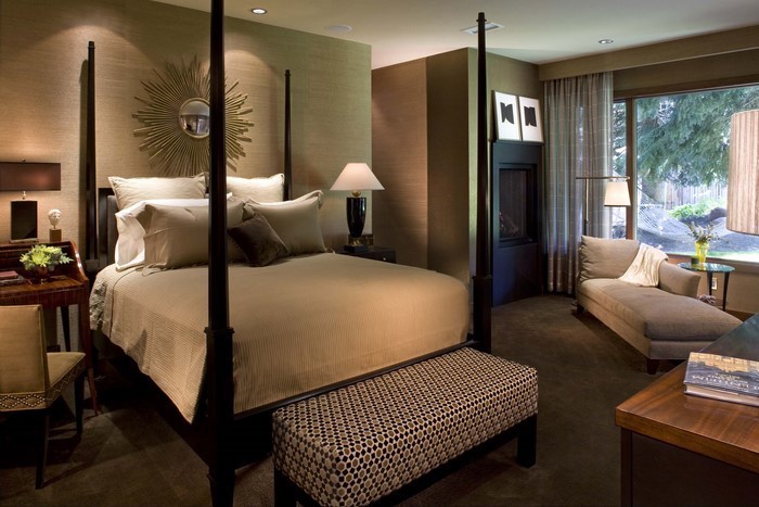 बेडरूम भूरे रंग-ए-आकर्षक डिजाइन