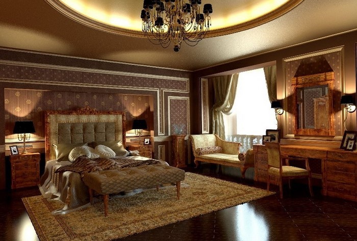 बेडरूम भूरे रंग-ए-आधुनिक माहौल