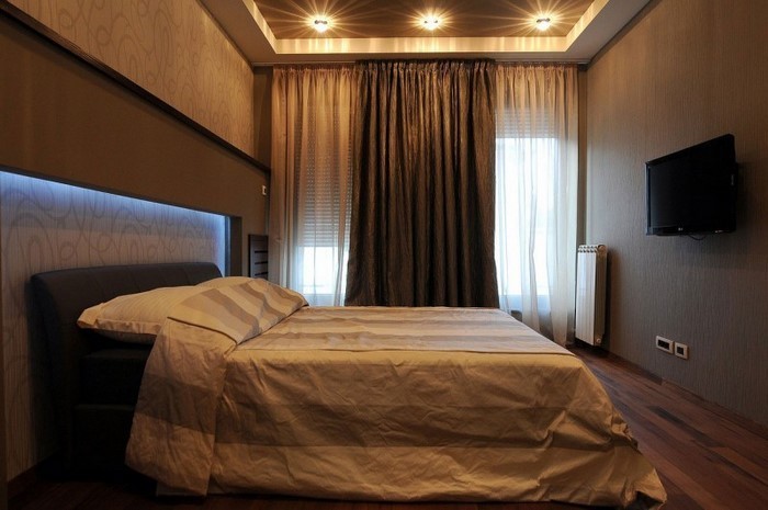חדר השינה-עיצוב חום-A-מודרני