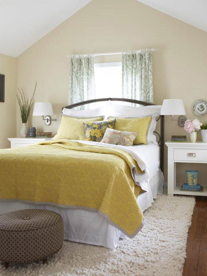 Spavaća soba boje-dizajn-s-žuto-na kreativni dizajn