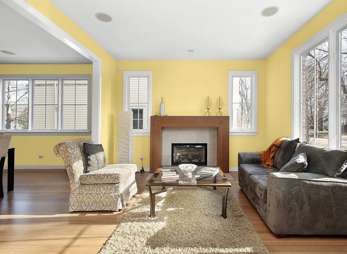 Chambre-couleur-design-avec-jaune A-cool décoration