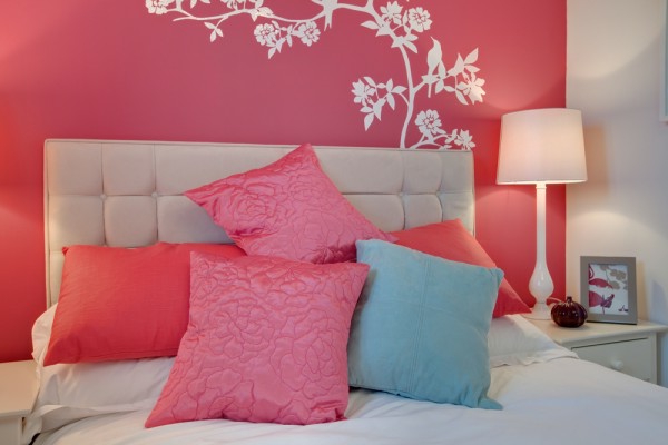 غرف نوم في الوردي الوردي جدار