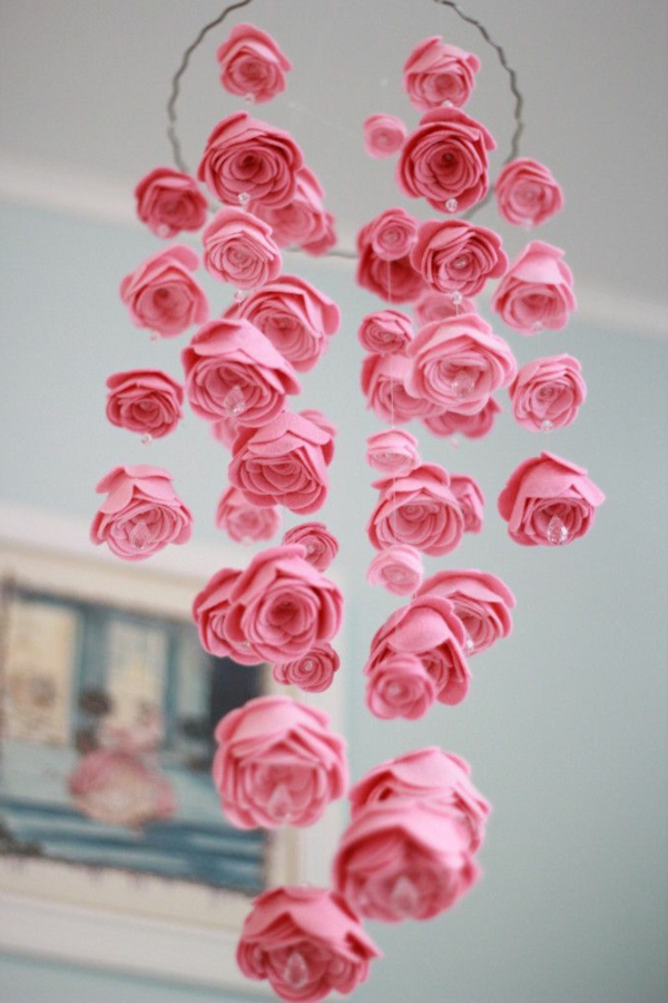 Hálószoba-in-pink színű dekoráció ötlet rózsák