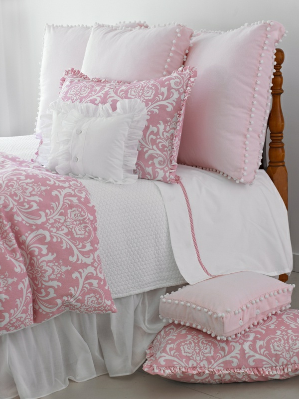 غرف نوم في اللون الوردي - الوردي صحائف