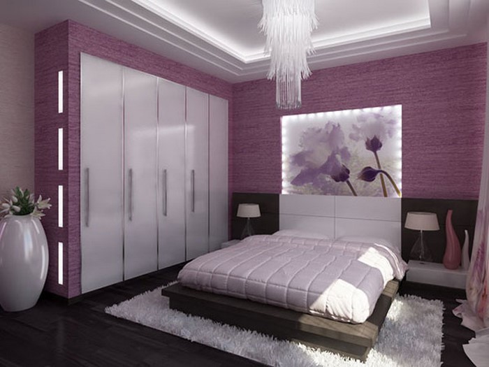 Спалня-лилаво-A-удивителен интериор