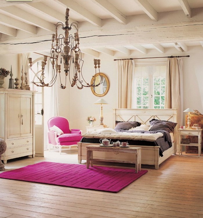 غرفة نوم والأرجواني-A-جميلة-الداخلية