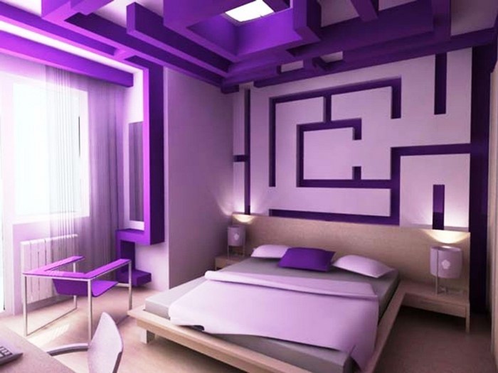 Спалня-лилаво-A-модерно излъчване